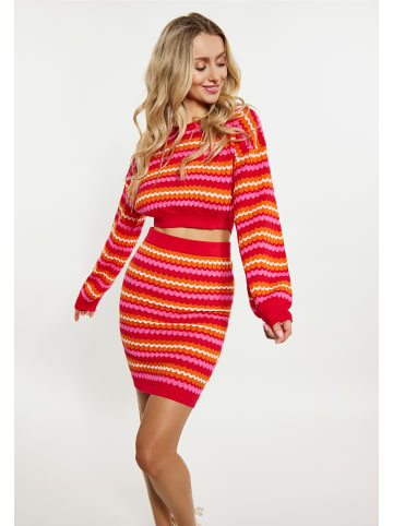 IZIA Damen Pullover in ROT MEHRFARBIG