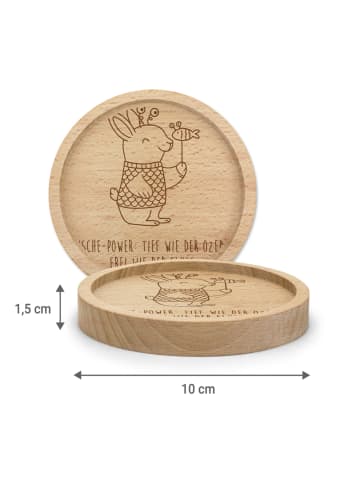 Mr. & Mrs. Panda Tischuntersetzer Fische Astrologie mit Spruch in Transparent