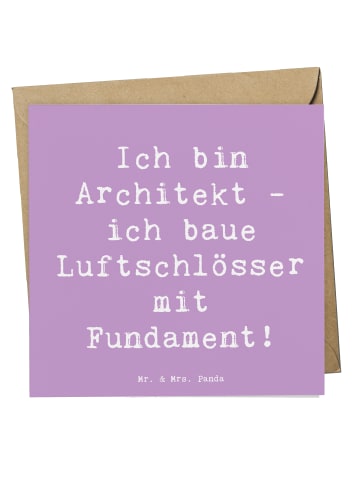 Mr. & Mrs. Panda Grußkarte Spruch Architekt Luftschlösser mit Sp... in Lavendeltraum