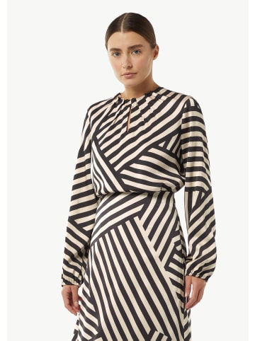comma Bluse langarm in Beige-schwarz