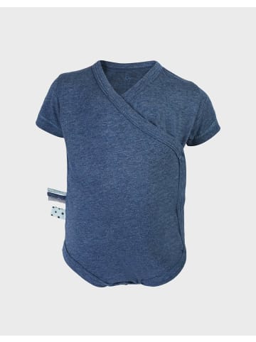OrganicEra Baby Wickel-Kurzarmbody in Indigo Melange