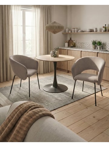 Beliani 2er-Set Esszimmerstuhl BLAKELY in Beige/Schwarz