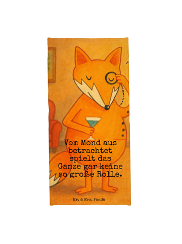 Mr. & Mrs. Panda Badehandtuch Fuchs Lord Design mit Spruch in Türkis Pastell