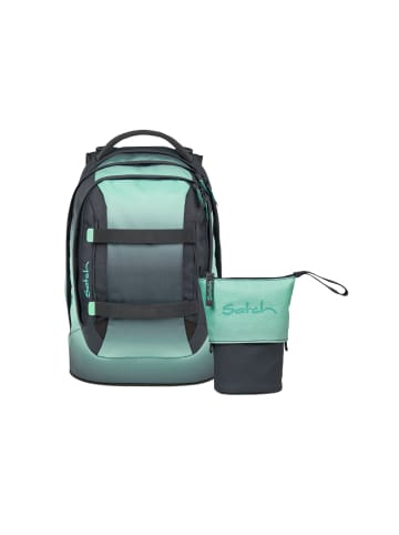 Satch Schulrucksack-Set PACK "Gradient Mint" 2-teilig in Grau/Mint
