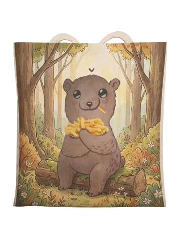 Mr. & Mrs. Panda Shopping Bag Bär Pommes verliebt Design ohne Sp... in Weiß