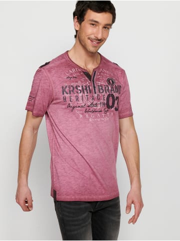 KOROSHI Kurzarm T-Shirt in braun