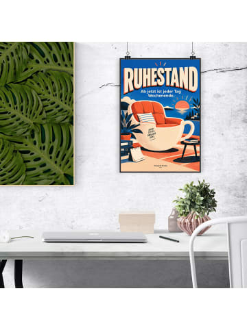 Poster Sessel humorvoll Design mit Spruch in Weiß