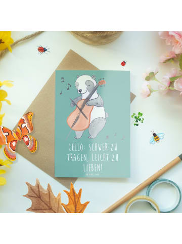 Mr. & Mrs. Panda babykarte Zeichenllo Liebe mit Spruch in Meeresbrise