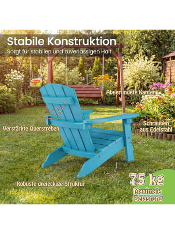 COSTWAY Adirondack Stuhl Kinder ab 3 Jahren in Türkis