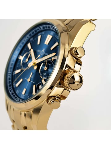 Jacques Lemans Herrenuhr Chronograph Liverpool Goldfarben/Blau