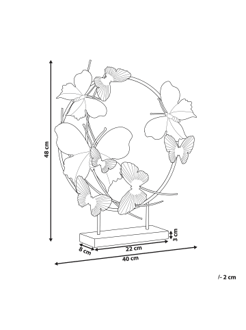 Beliani Dekofigur BERYLLIUM in Gold - (W) 40 x (H) 48 x (L) 8 cm