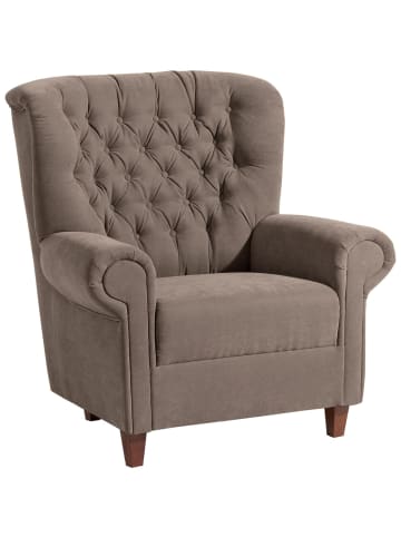 others HOCHLEHNSESSEL Katrin Bezug Veloursstoff Buche nussbaum dunkel / sahara