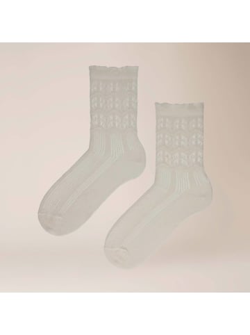 Kunert Socken Romantic Ajour gemustert in White