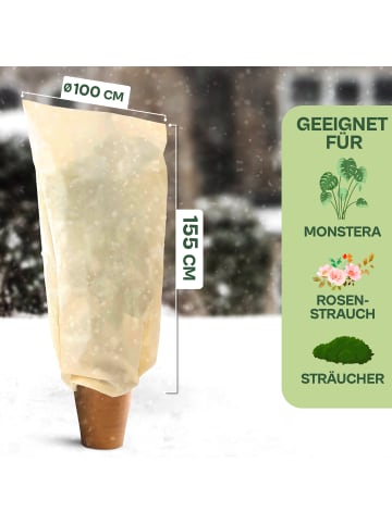 Praknu Winterschutz für Pflanzen Frostschutz 155x100 cm - Atmungsaktiv