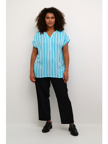 KAFFE curve Ärmellose Bluse KCsida in Atomizer /  Blue Atoll Stripe