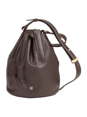 DuDu Filicudi Beuteltasche Leder 19 cm in coffee brown