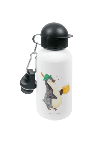 Mr. & Mrs. Panda Kindertrinkflasche Pinguin Bier ohne Spruch in Weiß