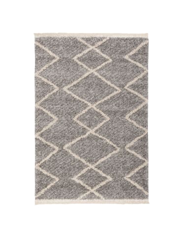 Pergamon Hochflor Langflor Shaggy Teppich Casablanca Rauten in Grijs