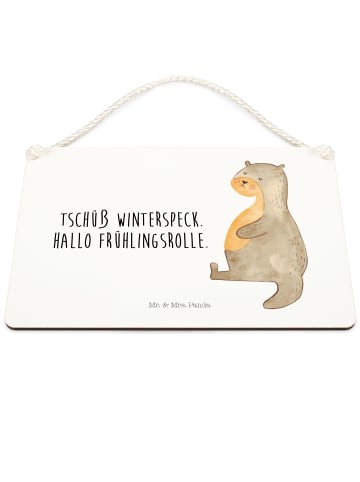 Mr. & Mrs. Panda Schild Otter Bauch mit Spruch in Weiß