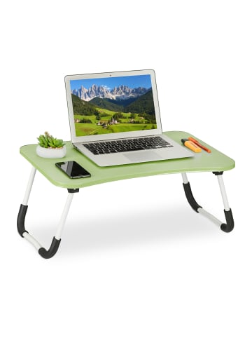 relaxdays Laptoptisch in Grün - (B)63 x (H)26 x (T)40 cm