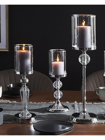 Beliani Kerzenständer COTUI in Silber - (W) 13 x (H) 36 x (L) 13 cm