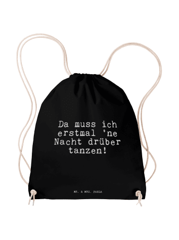 Mr. & Mrs. Panda Stofftasche Da muss ich erstmal... mit Spruch in Schwarz