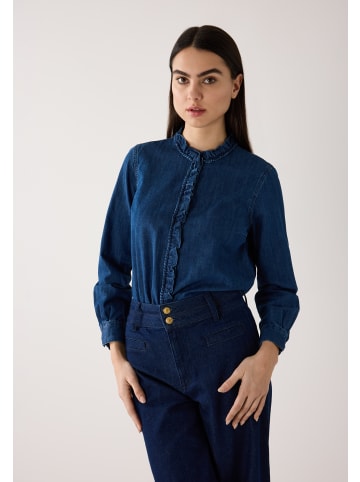 More & More feminine Rüschen-Jeansbluse in denim