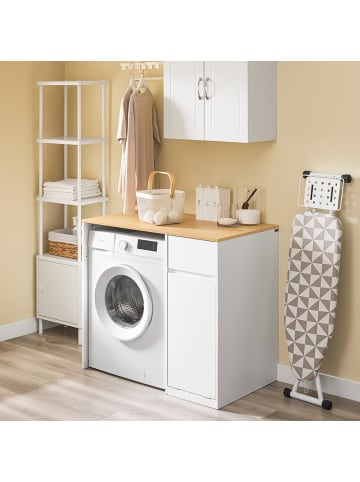 SoBuy Waschmaschinenunterschrank in Reinweiß - (W) 60 x (H) 90 x (L) 100 cm