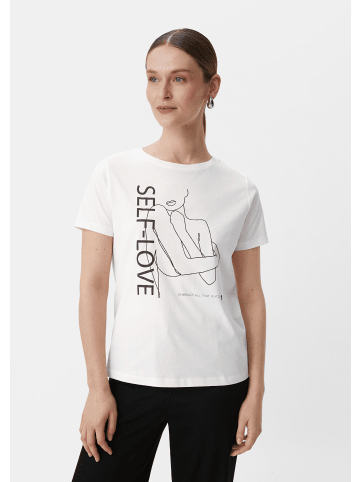 comma T-Shirt kurzarm in Weiß-schwarz