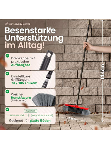Novaliv Novaliv Zimmerbesen 30 cm FEINE KUNSTBORSTEN Kehrbesen Rot Saalbesen - in Rot
