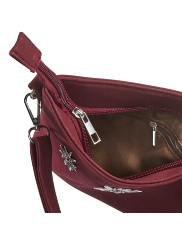tectake Schicke Trachtenhandtasche in Wildlederoptik, rot