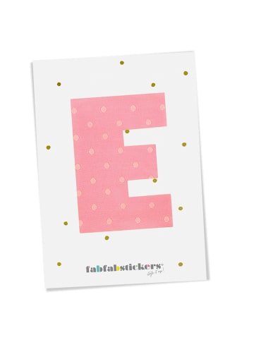 Fabfabstickers Buchstabe "E2" aus Stoff in Pink-Mix zum Aufbügeln