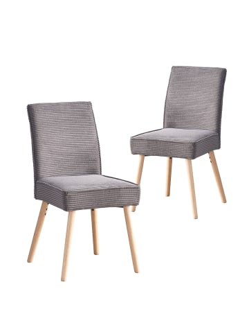 B&D Home 2er-Set: Esszimmerstuhl CEDRIC in Anthrazit - (B)48 x (H)91 x (T)61 cm