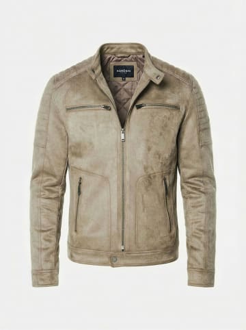 KOROSHI Kunstlederjacke in grau