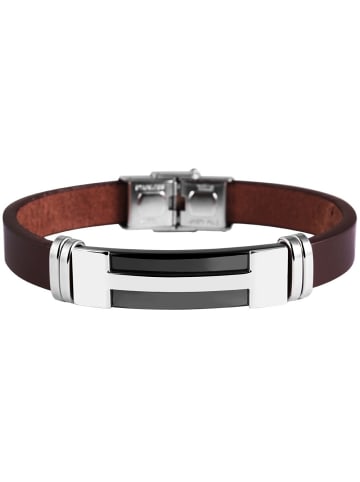 Adeliás Herren Armband aus Leder 22 cm in braun