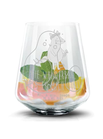 Mr. & Mrs. Panda Blümchentail Glas Avocado Kern rollt ohne Spruch in Transparent