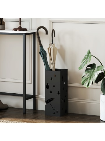 HOMCOM Schirmhalter-15,5L x 15,5B x 40H cm-Schwarz