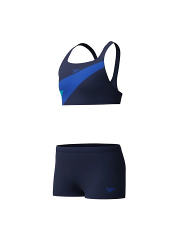 Speedo Hyperboom Butterfly Back zwei Teiler Badeanzug in Blau