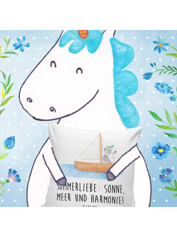 Mr. & Mrs. Panda Dekokissen Sommerliebe mit Spruch in Weiß