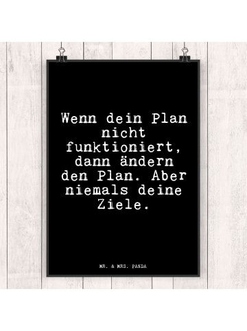 Mr. & Mrs. Panda Poster Wenn du deine Ziele... mit Spruch in Schwarz