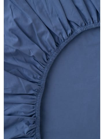 MELA Perkal Spannbetttuch Style KASOL in blau