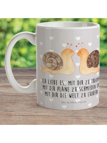 Mr. & Mrs. Panda Kinderpott Schnecken Liebe mit Spruch in Grau Pastell
