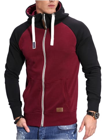 behype Sweatjacke - BHSILA Hoodie Weicher Kapuzenpullover Sweatshirt in Weinrot