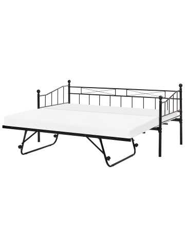 Beliani Tagesbett LOUANNEC in Schwarz - (W) 99 x (H) 96 x (L) 215 cm