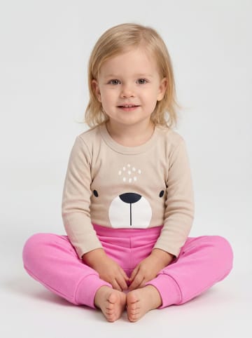 TupTam Unisex Langarm Body mit Aufdruck Spruch 5er Pack in beige/rosa