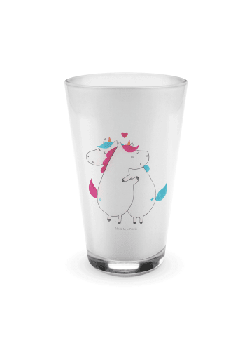 Mr. & Mrs. Panda Latte Macchiato Glas Einhorn Mitteilung ohne Sp... in Transparent