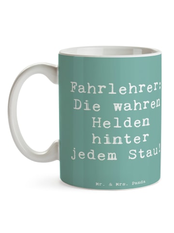 Mr. & Mrs. Panda Bürotasse Spruch Fahrlehrer Helden mit Spruch in Meeresbrise