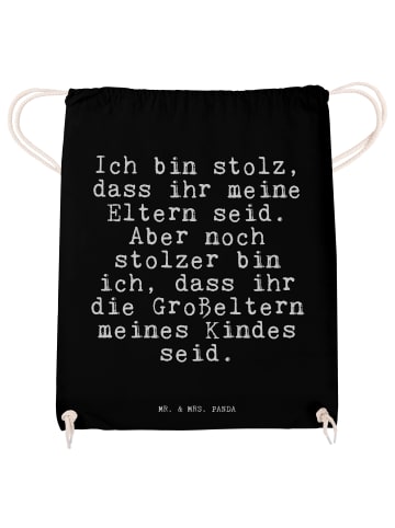 Mr. & Mrs. Panda Stoffbeutel Ich bin stolz, dass... mit Spruch in Schwarz