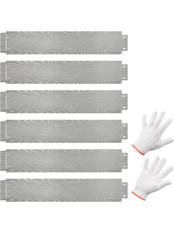 COSTWAY 6 tlg. Rasenkante Verzinkt Metall in Silber