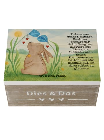 Mr. & Mrs. Panda Aufbewahrungsbox Hase Blume Design mit Spruch in Weiß